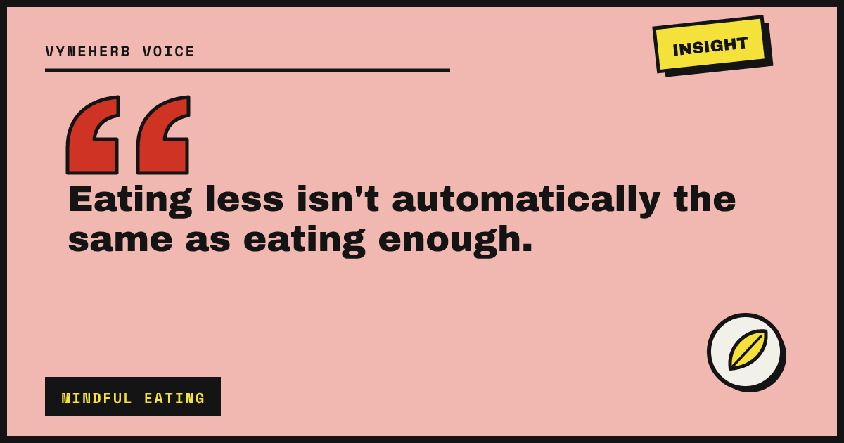 Eating less isn't automatically the same as eating enough.
