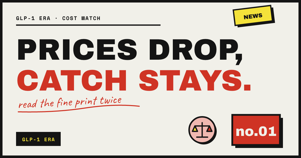 PRICES DROP, CATCH STAYS. — read the fine print twice