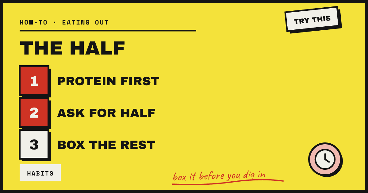THE HALF PLATE RULE — box it before you dig in